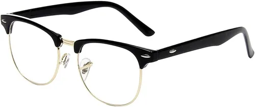 Vista 11 de Shiratori Nuevas gafas de moda vintage de medio marco semi sin montura con lentes transparentes