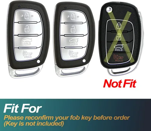 Vista 2 de FEYOUN - Funda de poliuretano termoplástico con 4 botones inteligentes para la llave a control remoto del automóvil; funda compatible