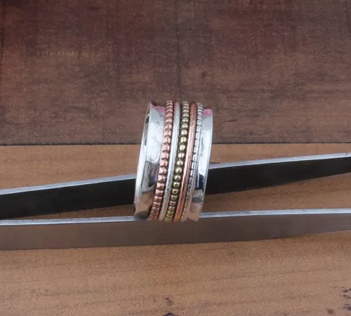 Vista 58 de Boho Spinner Ring, Mothers Day Gift, Silver 925 Women Ring, Sterling Silver 925 Ring, Fidget Spinner Ring,Women Silver Anxiety Ring