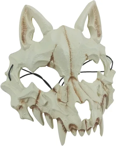 Vista 5 de Máscara de Halloween para niños y adultos estilo japonés diseño de esqueleto diseño de dragón tigre bestia