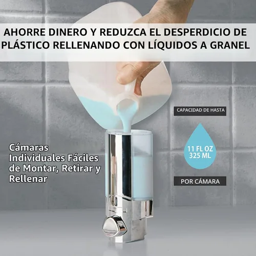 Vista 2 de Better Living Products 76345-1 Aviva, set de tres despachadores cromados.