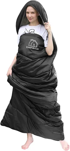 Vista 5 de Versión mejorada de tamaño XL del saco de dormir para acampar 4 estaciones, cálido y fresco, peso más ligero, adultos y niños pueden utilizar bolsa