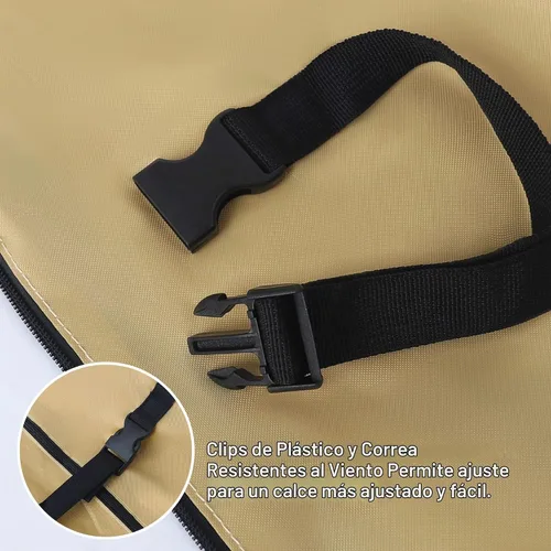 Vista 5 de Cubierta para sombrilla de patio, fundas impermeables para sombrilla de 7 a 9 pies, para exteriores, con varilla de empuje, beige