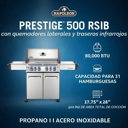 Vista 4 de Napoleon P665NSS Prestige 665 Parrilla de gas natural
