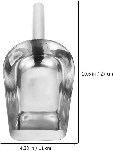 Vista 2 de BESTonZON Cuchara de hielo multiusos de acero inoxidable de 10.62 pulgadas para cocina, bar, restaurante, harina, cubito de hielo, postre con mango