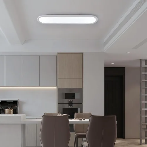Vista 2 de Ganeed Lámpara de techo LED de 27.6 pulgadas, lámparas de techo lineales de alto brillo, blanco frío de 6000 K, luminaria moderna ultra fina