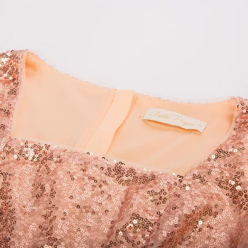 Vista 4 de Belle Poque Vestido vintage de los años 50 con lentejuelas y cuello en V con purpurina para mujer