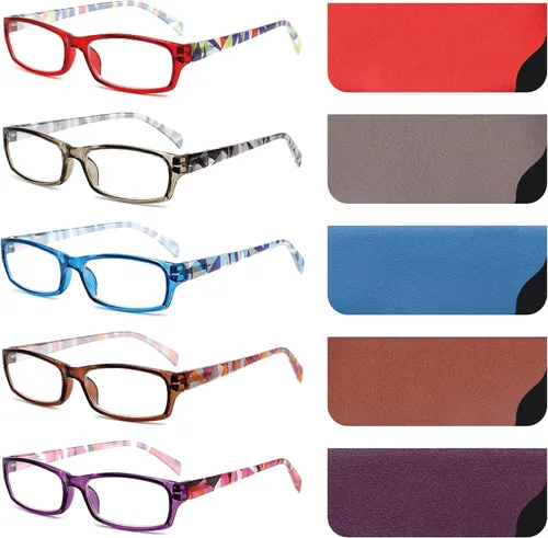 Vista 9 de Yogo Vision Reading Glasses 5 Pairs Fashion Ladies Quality Designed Spring Hinge Readers for Women