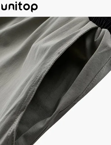 Vista 5 de unitop Pantalones de mujer de secado rápido cintura elástica con cordón de entrenamiento pantalones de senderismo