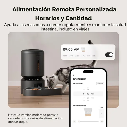 Vista 3 de PETLIBRO Comedero Automático para Gatos para 2 Gatos, Comederos WiFi 5G y 2.4G para Mascotas, Dispensador Programable de Comida para Gatos de 5L
