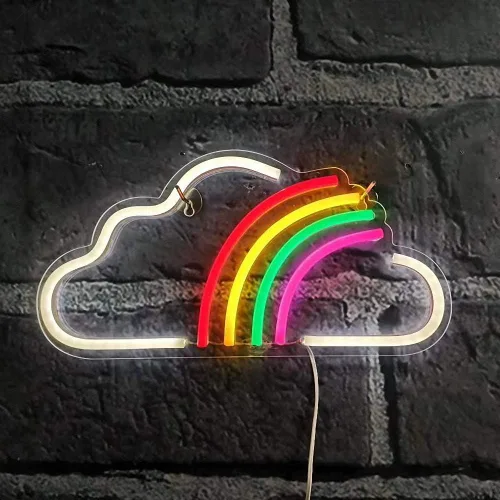 Vista 7 de Letrero de luz de neón LED con luces nocturnas funciona con USB, letrero decorativo de marquesina para bar, pub, tienda, club, garaje, hogar Ahoha