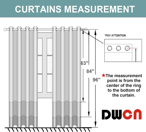 Vista 8 de DWCN Cortinas Transparentes Ombré - Cortinas de Lino Sintético con Gradiente Semi Voile con Ojales en la Parte Superior para Dormitorio y Sala