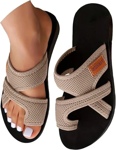 Vista 8 de Sandalias ortopédicas para mujer, plataforma elegante, moderna, ortopédica, deslizantes, con cómodo soporte de arco
