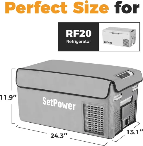 Vista 2 de Setpower Funda protectora aislante para refrigerador portátil Setpower RF20, adecuada solo para RF20