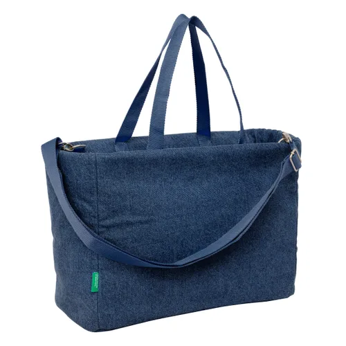 Vista 4 de Bolso Benetton Denim Azul 40 x 31 x 17 cm