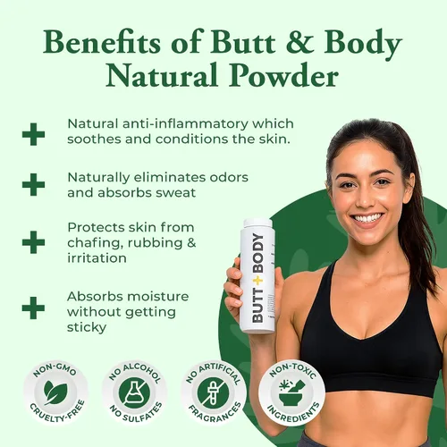 Vista 6 de Palm Beach Naturals Polvo de rescate de glúteos y cuerpo para hombres y mujeres – Desodorante de cuerpo entero absorbe el sudor, controla el olor