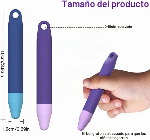 Vista 3 de Lapices para pantallas táctiles aptos para niños - 2 paquetes de lápices ópticos de color morado y azul compatibles con Kindle, iPad, iPhone