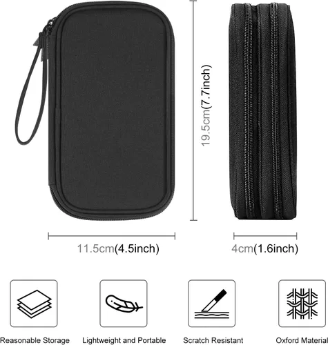 Vista 2 de Funda de transporte para accesorios electrónicos, bolsa organizadora de accesorios electrónicos, bolsa organizadora de cables de viaje, bolsa