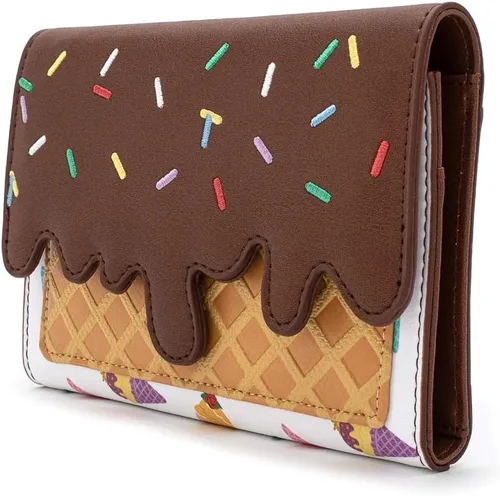 Vista 2 de Loungefly Disney Princesses - Cartera troquelada de helado, Multi, Cartera plegable