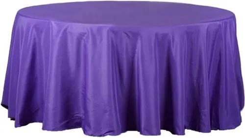 Vista 4 de 6 manteles redondos de poliéster de 132 pulgadas, color champán, manteles de tela lavable de 132 pulgadas para fiestas, bodas, recepciones, bufés
