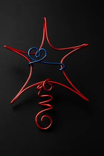 Vista 5 de Estrella de árbol rojo y azul del 4 de julio para árboles navideños con temática de independencia
