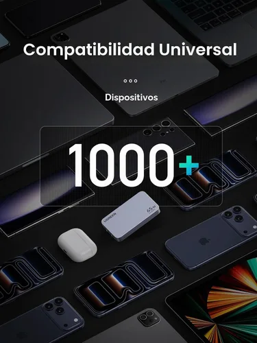 Vista 7 de UGREEN Nexode Pro 65W GaN USB C Cargador de Pared Delgado de 3 Puertos, Cargador Compacto Rápido PPS para iPhone Serie 17/16/15, MacBook Air, iPad
