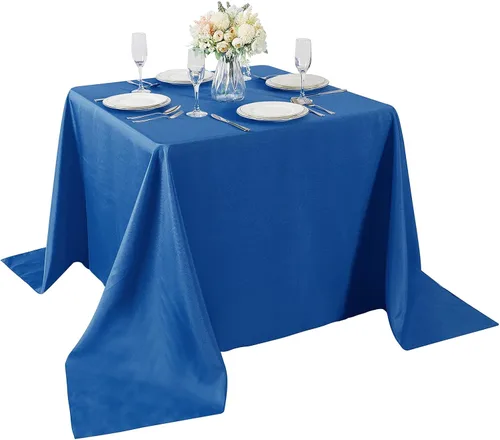Vista 118 de Mantel rectangular de tela de poliéster lavable de 60 x 120 pulgadas, para decoración de bodas, fiestas, comedores, banquetes