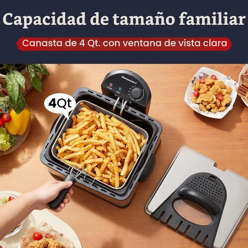 Vista 3 de Elite Gourmet EDF475 - Freidora profunda, 1700 vatios, 4.2 cuartos de galón, acero inoxidable