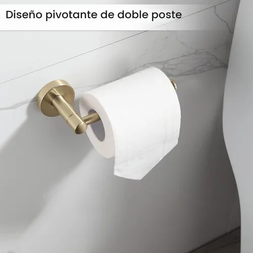 Vista 4 de BGL Juego de Accesorios de Baño Dorado Cepillado, Juego de Toallero de 4 Piezas Oro cepillado
