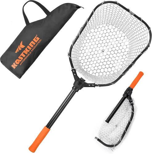 Vista 13 de KastKing Red de pesca Brutus, red de aterrizaje de peces plegable y extensible, red de pesca ligera y portátil con mango de espuma EVA suave