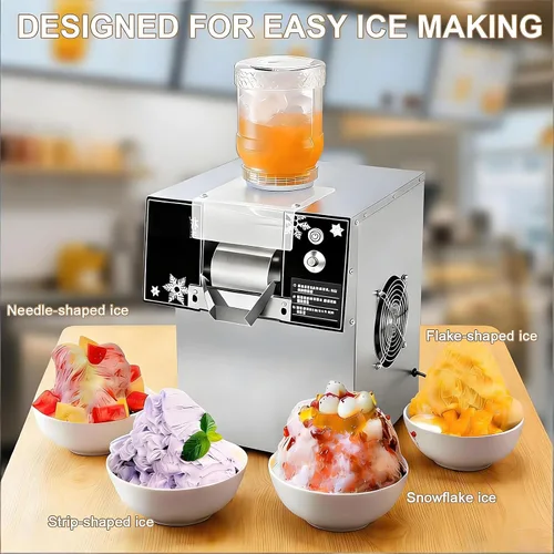 Vista 3 de Commercial Snowflake Ice Machine Shaved Ice Machine With Rapid Cooling Adjustable Speed Ice Cream Maker, Food-Grade Stainless Steel