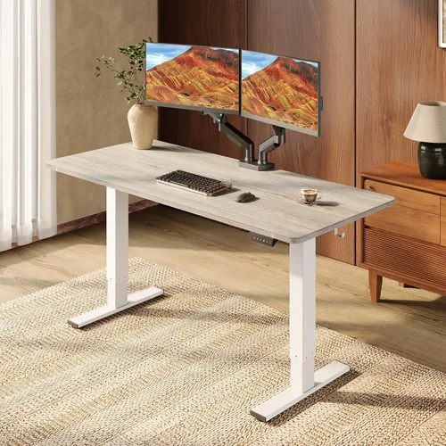 Vista 11 de SANODESK - Escritorio eléctrico ergonómico ajustable de altura grande de 71 Marco extendido blanco/parte superior blanca