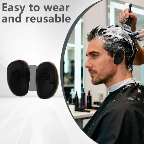 Vista 5 de 3 pares de orejeras de silicona suave para teñir el cabello, cubierta protectora para el oído, protección para el tratamiento del cabello