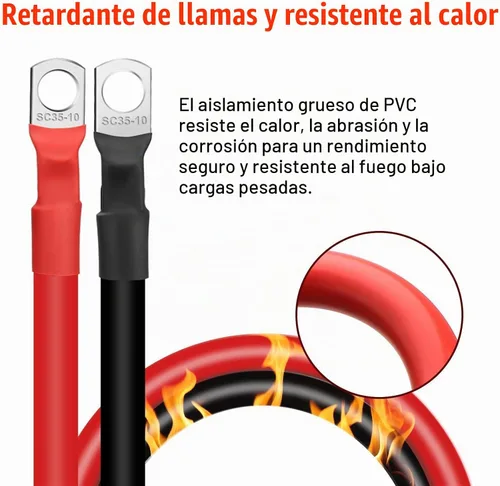 Vista 6 de Linkstyle 6 piezas de cables de batería de 2 AWG de 6 pulgadas, cables de inversor de batería de cobre puro de 2 calibres de 15 cm y 35 mm²