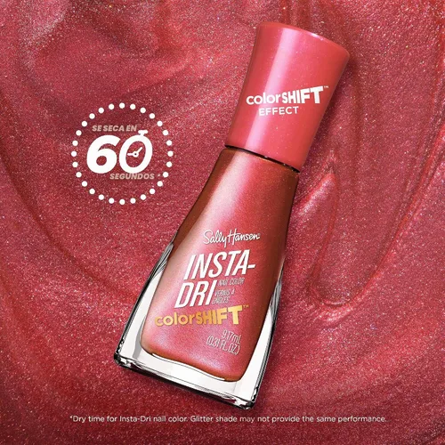 Vista 5 de Sally Hansen Insta-Dri Color Shift, Maxima-lit, altamente pigmentado, esmalte de uñas de secado rápido, fórmula 3 en 1, fácil de aplicar, 0.32 onzas