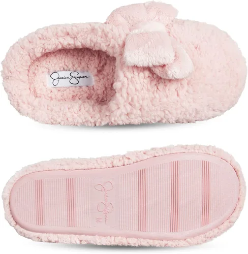 Vista 6 de Jessica Simpson Womens Plush Marshmallow Slide on House Slipper Clog with Memory Foam
