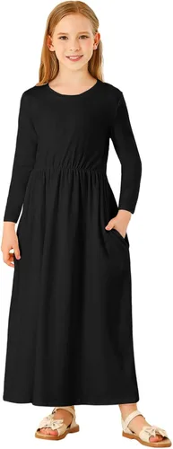 Vista 3 de 21KIDS Vestido largo para niñas de 6 a 12 años con bolsillos para niñas