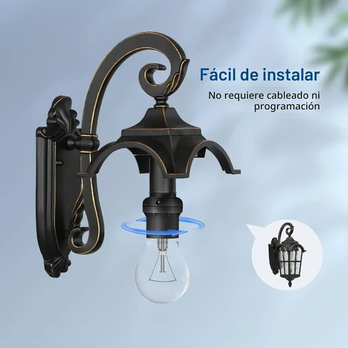 Vista 5 de DEWENWILS Enchufe Sensor de Luz, Enchufe Sensor de Atardecer a Amanecer E26 E27, Enchufe de Bombilla para Luminarias, Compatible con Bombillas Negro