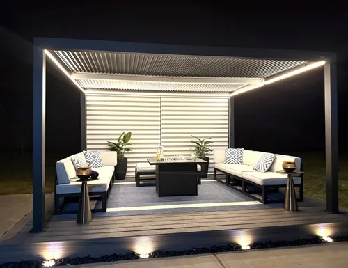 Vista 36 de PURPLE LEAF 94AS - Pérgola pequeña de aluminio compacto de 10 x 12 pies con techo rígido con listones ajustables para patio, cubierta de terraza