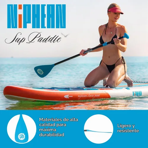 Vista 2 de niphean Remo de kayak de 4 piezas, paletas de tabla de remo ajustables, pala ligera de SUP, accesorios de tabla de remo desmontable con eje de 3