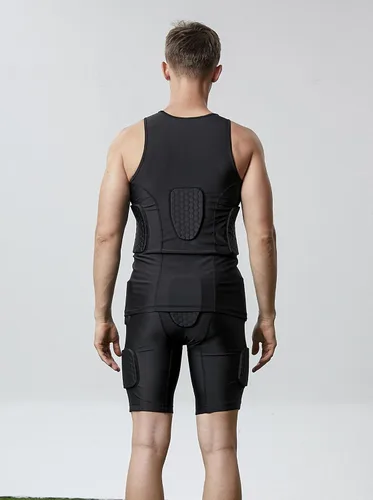Vista 3 de Topeter Pantalones cortos acolchados de compresión para hombre, ropa interior protectora de baloncesto