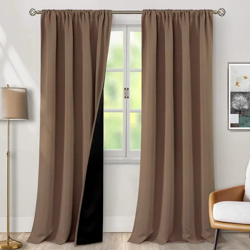 Vista 52 de BGment - Cortinas opacas para sala de estar de 63 pulgadas de largo, juego de 2 paneles, cortinas para oscurecer toda la habitación, cortinas