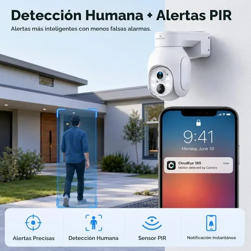 Vista 6 de Camcamp Solar Security Cameras Wireless Outdoor 4 Pack, Home Camera System Blanco