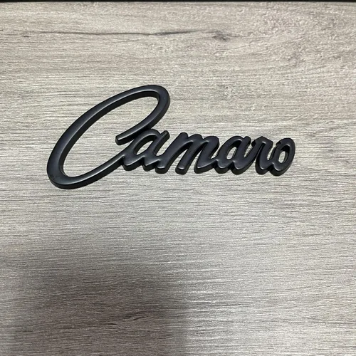 Vista 6 de 2 piezas de emblema de Camaro 3D, placa de identificación de metal para Camaro SS ZL1 Z28 (negro)