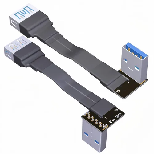 Vista 9 de ADT-Link - Cable de extensión USB 3.0 tipo A macho a USB A hembra, 90 FPV, delgado, plano, suave, flexible, FPC (3.9 in, S2A-S4B)