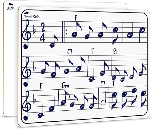 Vista 8 de Scribbledo Music Staff - Pizarra blanca de 9 x 12 pulgadas, pizarra