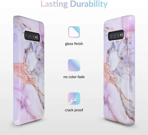 Vista 5 de Velvet Caviar Funda compatible con Samsung Galaxy S10 Plus, bonitas fundas protectoras para niñas y mujeres (mármol blanco)