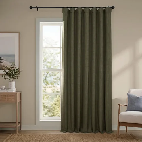Vista 61 de HPD Half Price Drapes - Cortinas de lino sintético para sala de estar (2 paneles) - 100 pulgadas de ancho x 84 pulgadas de largo - Cortinas
