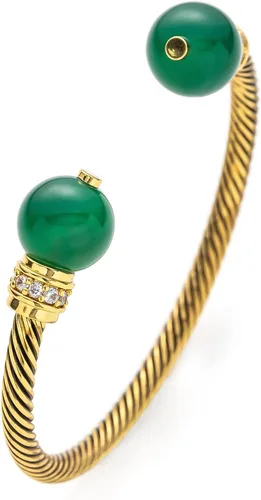 Vista 3 de C.Paravano Pulsera para mujer Pulsera chapada en oro Pulseras de cadena Pulseras de cuentas Pulsera de cuentas para mujer Pulsera de cristales