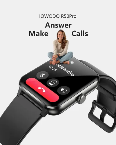 Vista 2 de Reloj inteligente, reloj inteligente HD de 1.85 pulgadas para hombres y mujeres (respuesta/hacer llamadas), reloj de fitness con frecuencia